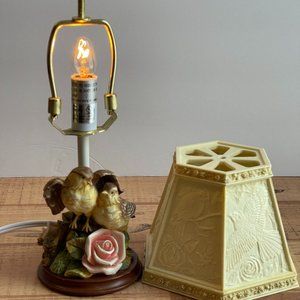 Sweet Vintage Sparrow Birds Accent Lamp 9 1/2" Boudoir